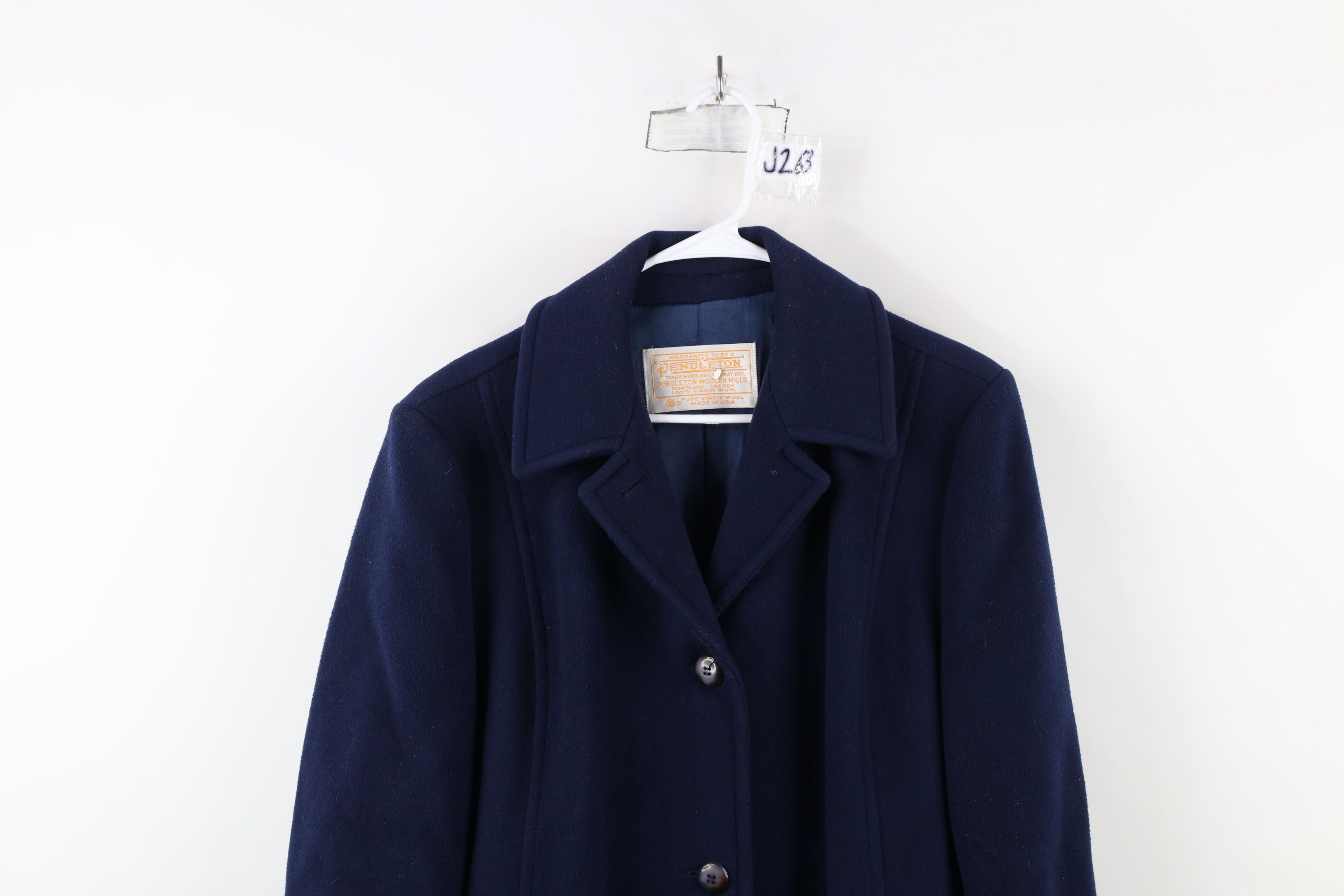 Pendleton × Vintage Vintage 90s Pendleton Heavy Wool Trench Coat Jacket Blue USA Size XL / US 12-14 / IT 48-50 - 2 Thumbnail