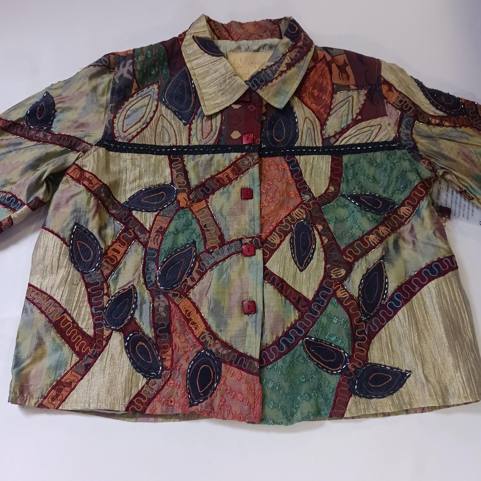 Other Sharon Anthony R7-L5320T Women's Silk Blend Jacket Size 1X Size XL / US 12-14 / IT 48-50 - 12 Thumbnail