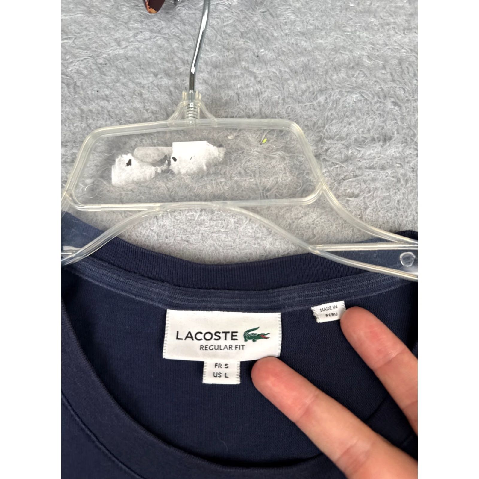 Lacoste Lacoste Shirt Men Large Blue Crew Neck Short Sleeve 100% Cotton Logo READ Size US L / EU 52-54 / 3 - 7 Thumbnail