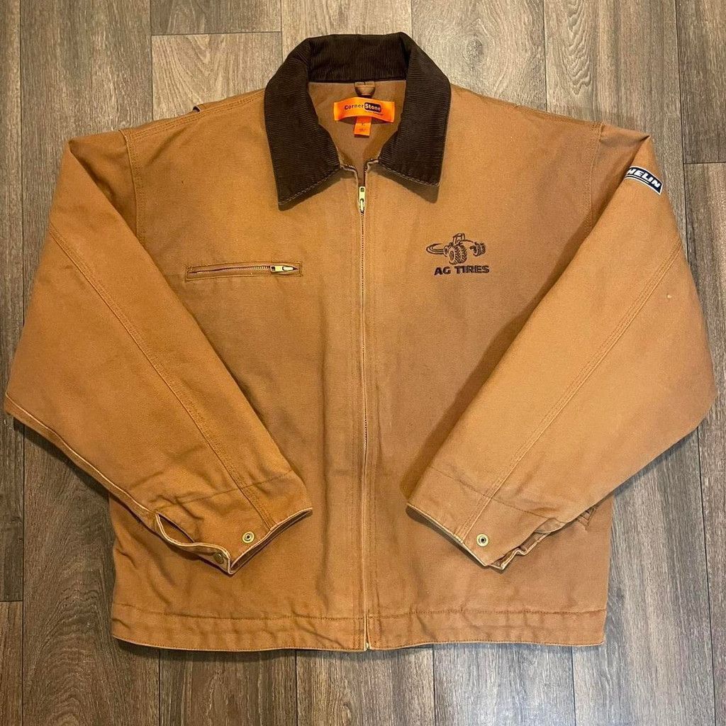 Other Tan and brown canvas Detroit style jacket size XL men's Size US XL / EU 56 / 4 - 1 Thumbnail