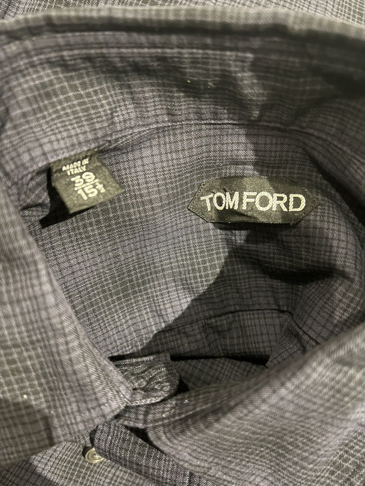 Tom Ford TOM FORD Navy Tartan Size 15/5 39 Long Sleeves Dress Shirt Size US S / EU 44-46 / 1 - 11 Thumbnail