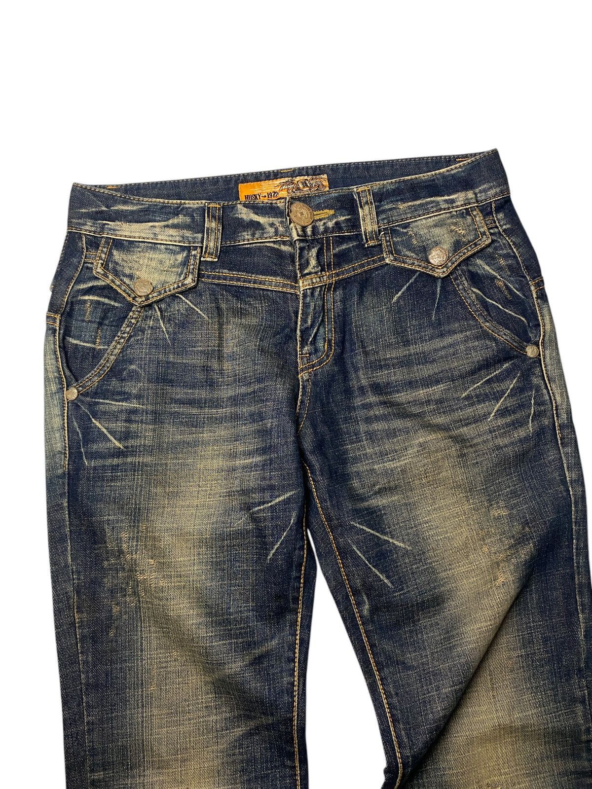 If Six Was Nine 2000's Husky Mudwash Clawmark 2 Style Jeans Size US 31 - 5 Thumbnail