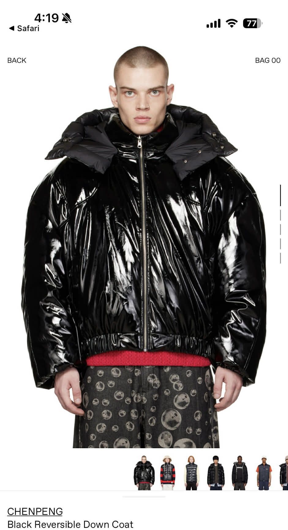 CHENPENG Reversible black real down puffer jacket with hood Size US M / EU 48-50 / 2 - 3 Thumbnail