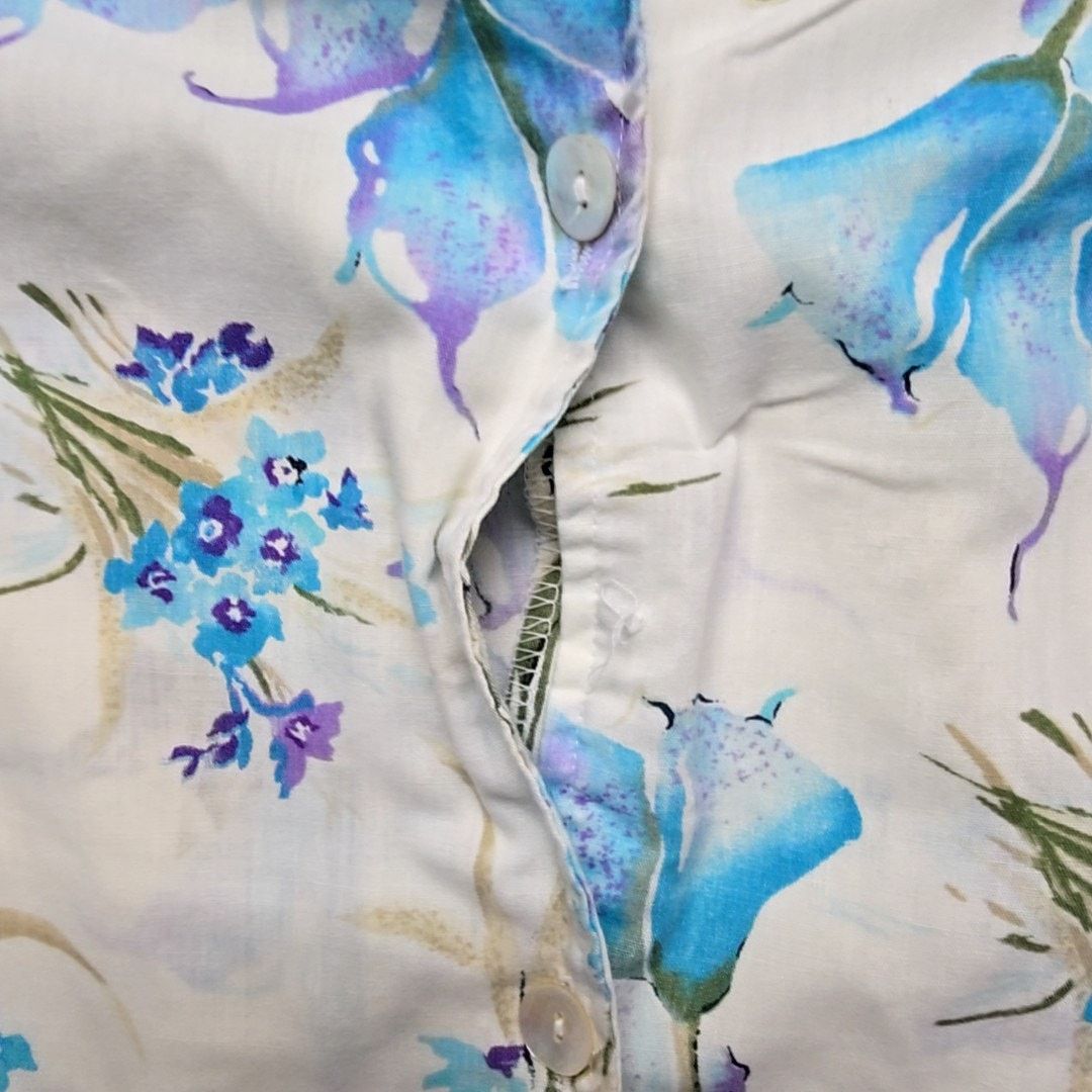 Vintage Vintage Bobbie Brooks Hawaiian Shirt Floral Print Blue L Size L / US 10 / IT 46 - 5 Thumbnail