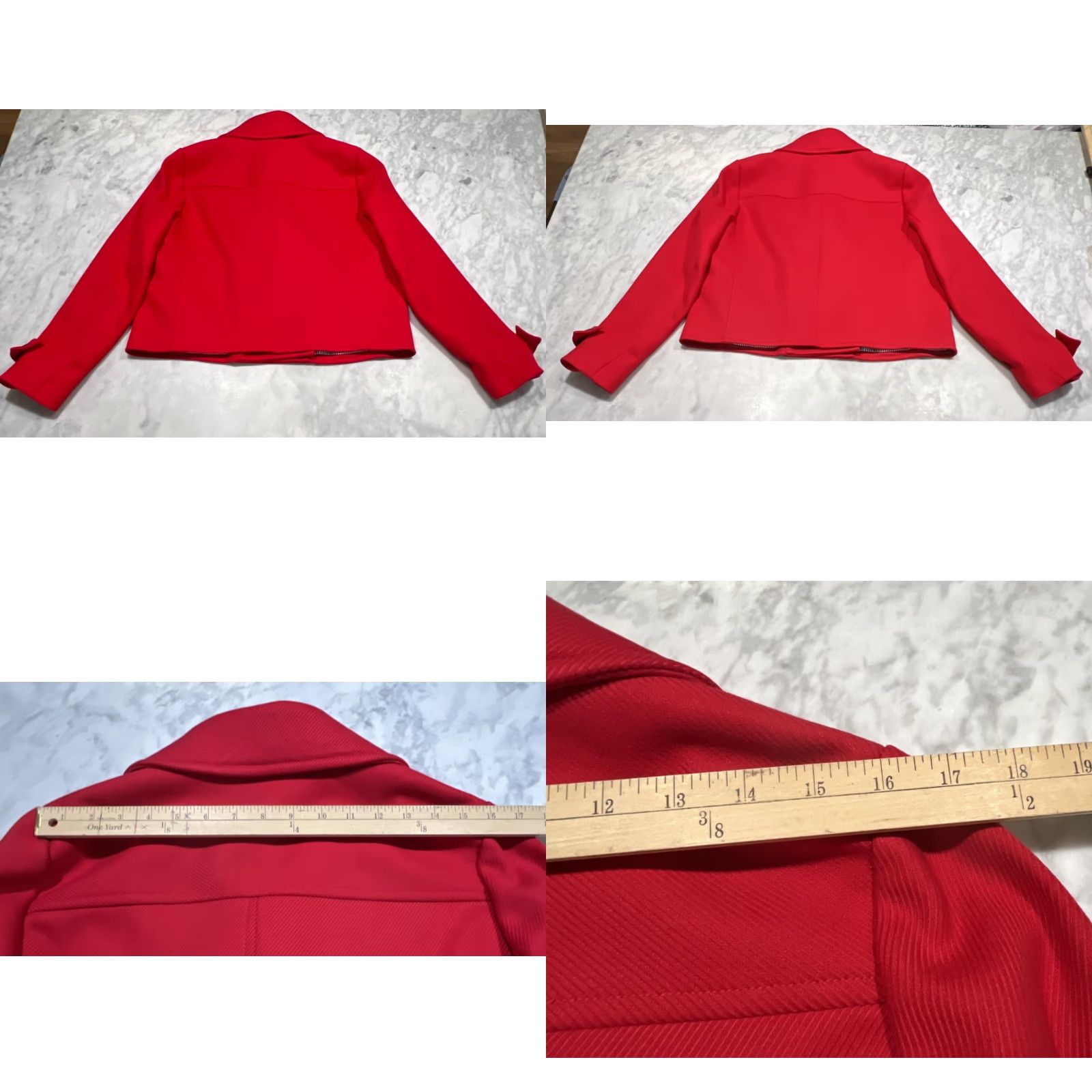 Lands' End VINTAGE Lands' End Red Double-Breasted Cropped Peacoat Womens 14 Jacket Nautical Lined Size XL / US 12-14 / IT 48-50 - 8 Thumbnail