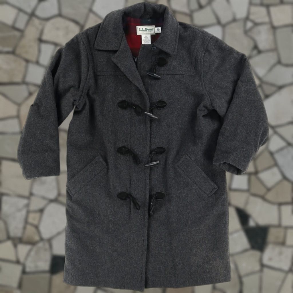 Vintage LL Bean Toggle Quilt Lined Long Coat Solid Charcoal Women's 10 Jacket Long Coat LL Bean Women Charcoal Toggle Quilt Lined Long Coat Solid 10 Size L / US 10 / IT 46 - 1 Thumbnail