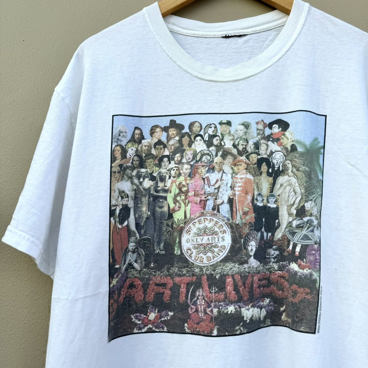 image of Art Lives S Peppers Only Arts Club Band Tee in White, Men's (Size Large)