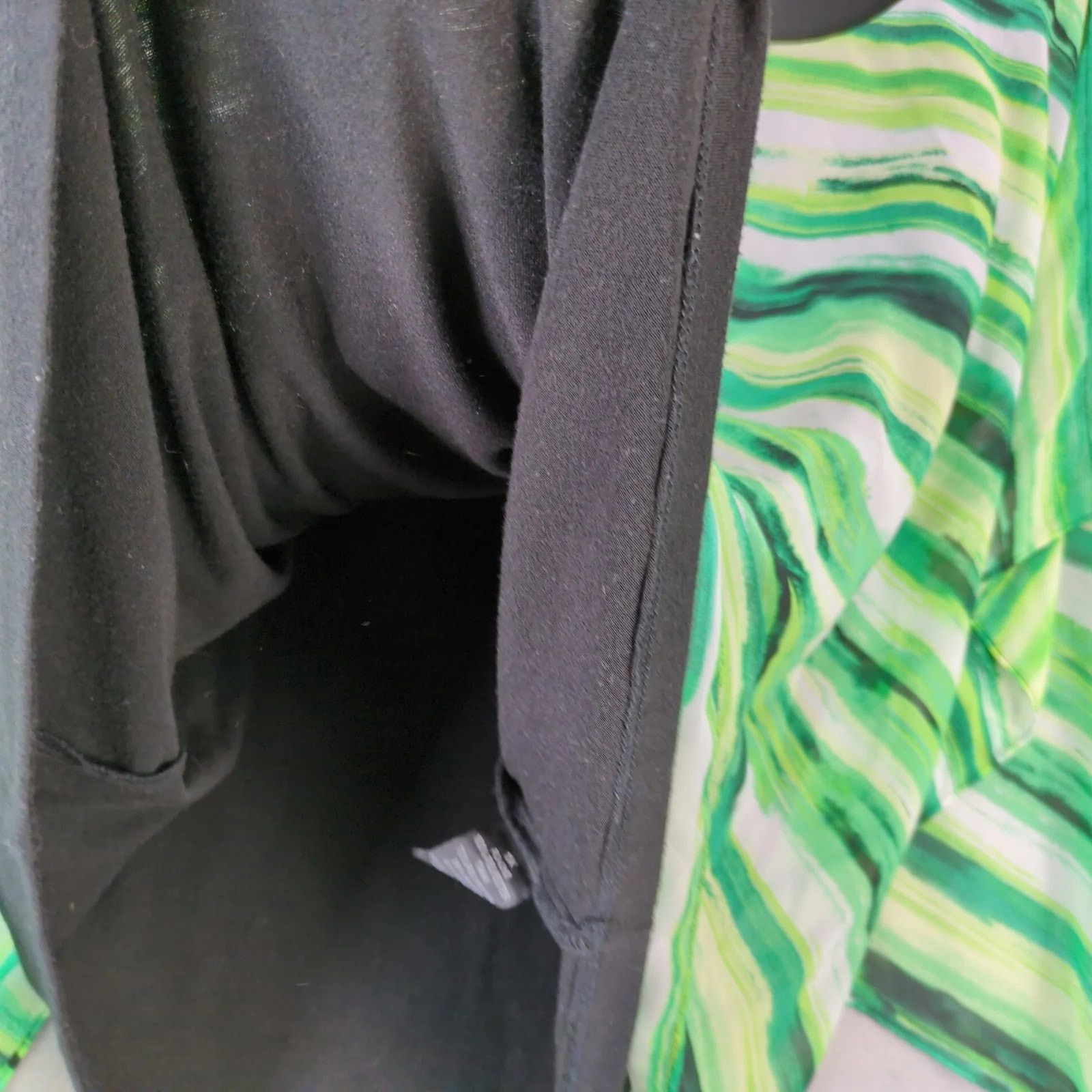 Other IN Studio Green Black Sheer Poncho Overlay Blouse Women's 1X Size XL / US 12-14 / IT 48-50 - 9 Thumbnail