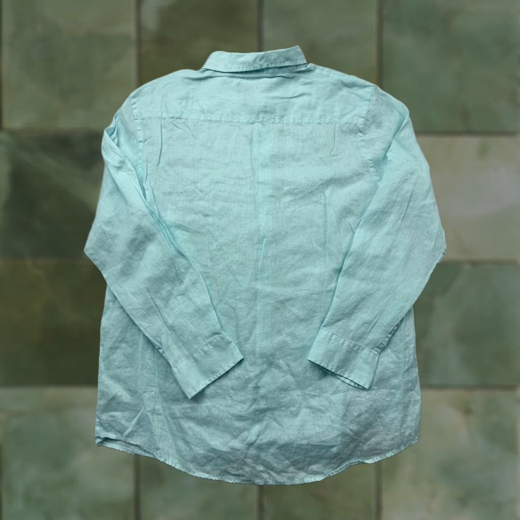 Club Room Club Room Shirt Mens XL Blue Solid Long Sleeve Linen Button Up Casual Summer Size US XL / EU 56 / 4 - 1 Thumbnail