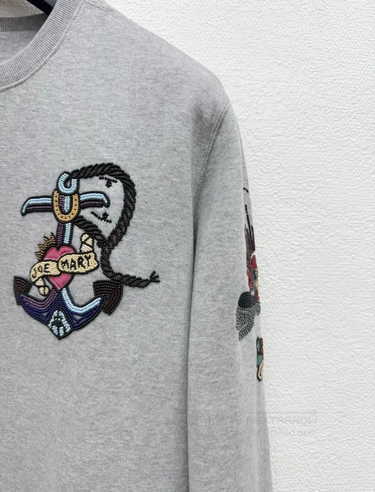 Valentino Gray Crew Neck Sweatshirt with Embroidered Design. Size US S / EU 44-46 / 1 - 3 Thumbnail