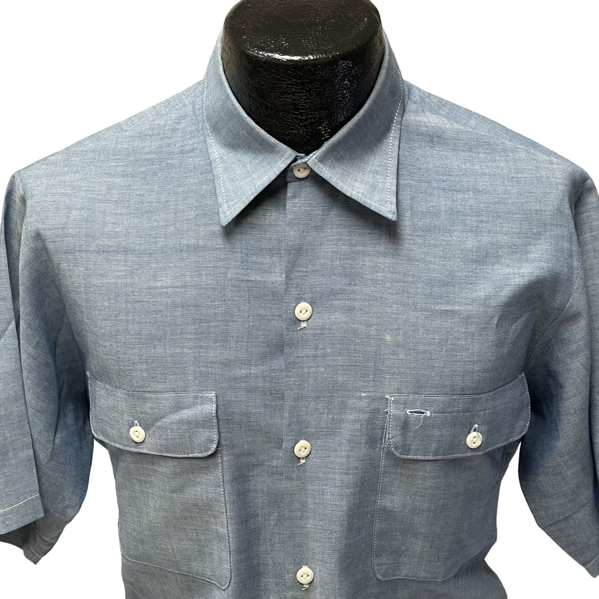 Big Mac Vtg Penneys Big Mac CHAMBRAY Mechanic Work SHOP Shirt Size US XL / EU 56 / 4 - 2 Thumbnail