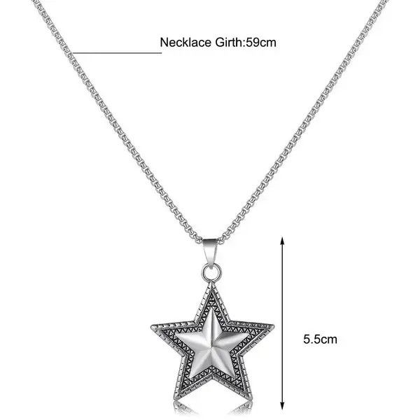 Japanese Brand Punk Five Pointed Star Pendant Necklaces Size ONE SIZE - 4 Thumbnail