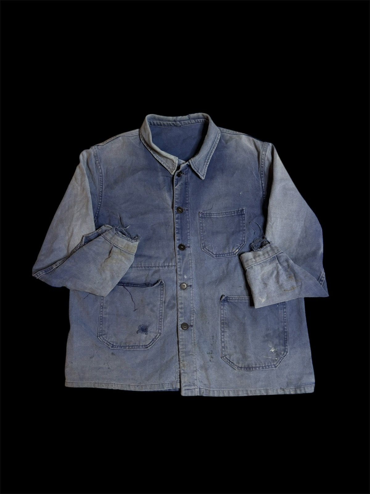 Vintage 1950s naturally distressed French chore jacket Size US L / EU 52-54 / 3 - 2 Thumbnail