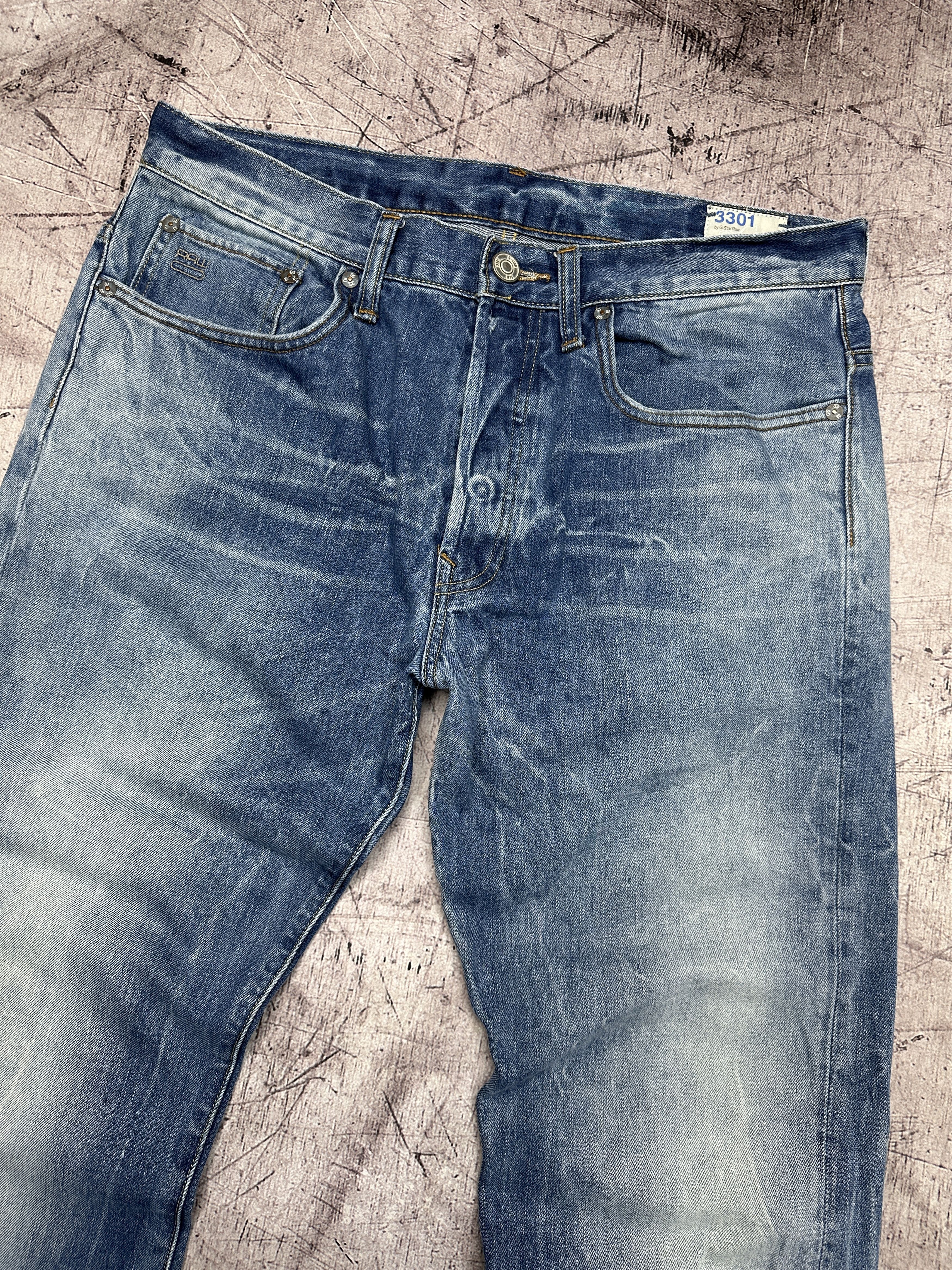 G-Star G Star Raw 3301 Straight Mens Denim Pants Jeans Size US 33 - 5 Thumbnail