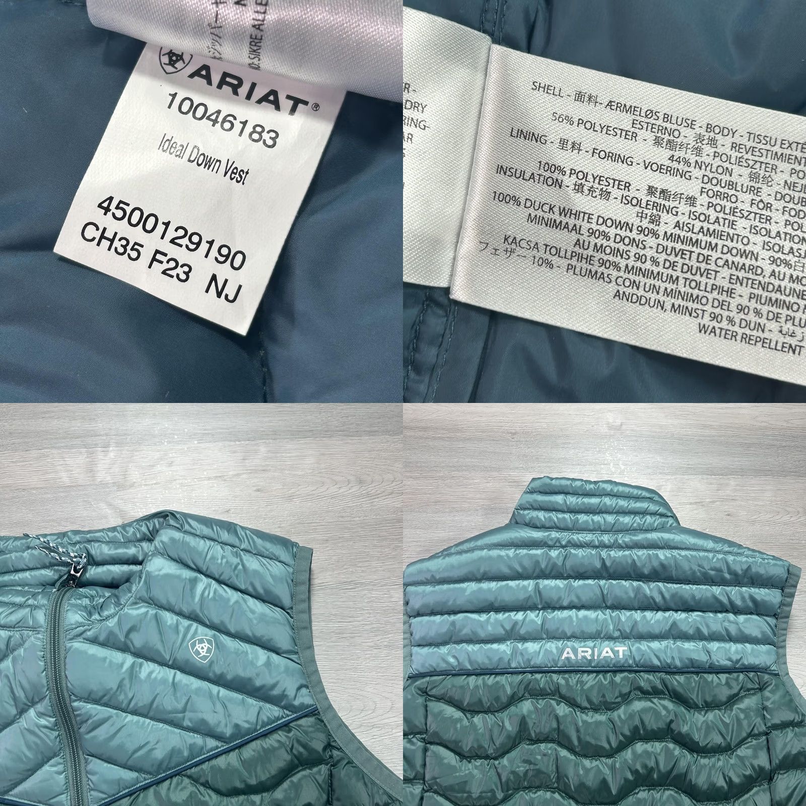 Ariat Ariat Ideal Down Vest Womens XXL Green Quilted Puffer AriatTEK Full Zip Size XXL / US 16-18 / IT 52-54 - 8 Thumbnail