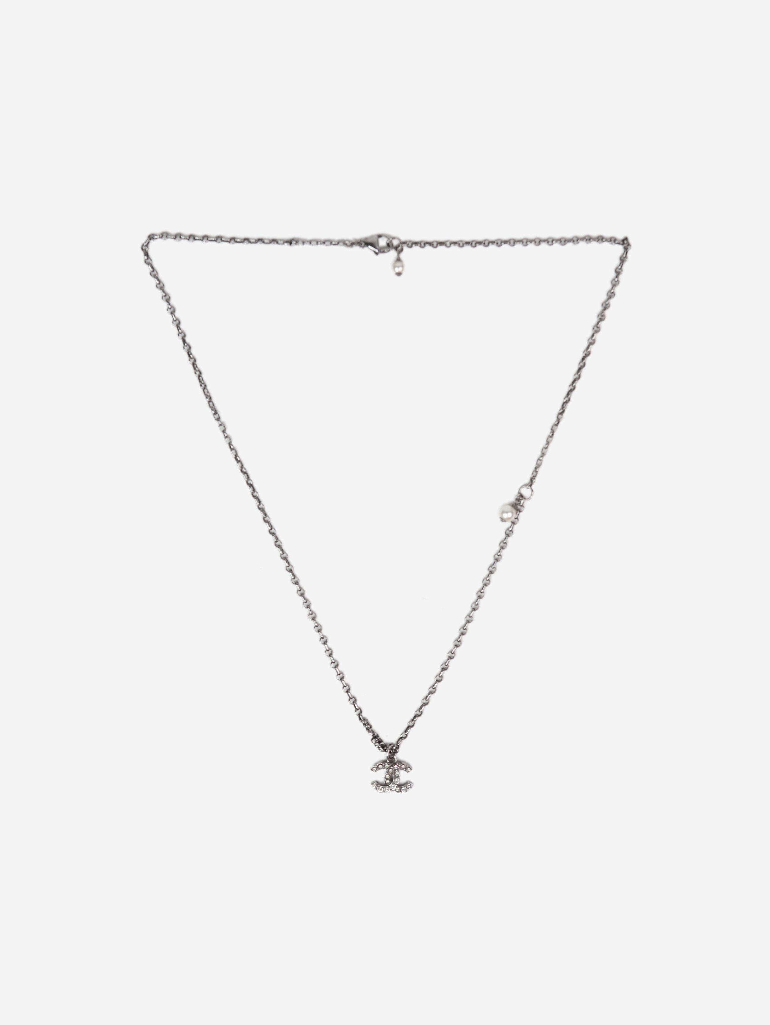 image of Chanel Silver Cc Necklace, Women's