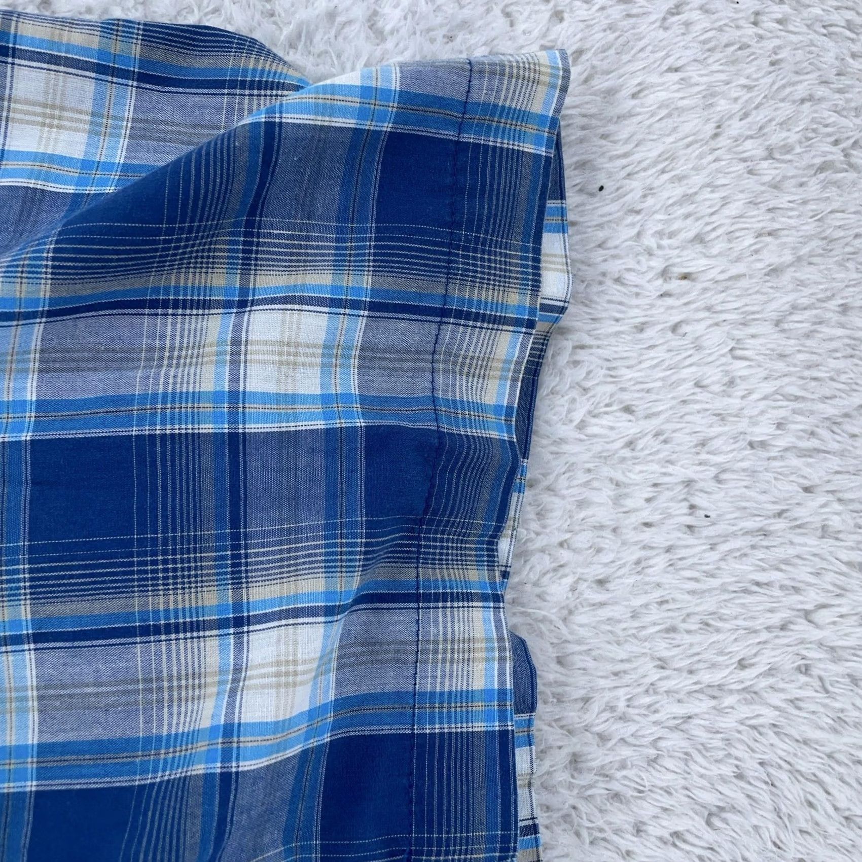Wrangler Wrangler Shirt Men 3XL Blue White Plaid Western S/S Collared Pearl Snap Button-Up Pocket Outdoor Casual Travel | Mens Size US XXL / EU 58 / 5 - 3 Thumbnail