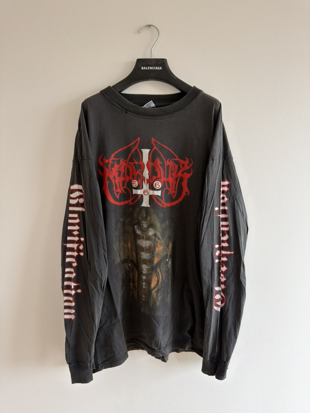 Band Tees *RARE* 90s VINTAGE MARDUK BLACK METAL GLORIFICATION THRASHED Size US XL / EU 56 / 4 - 1 Thumbnail