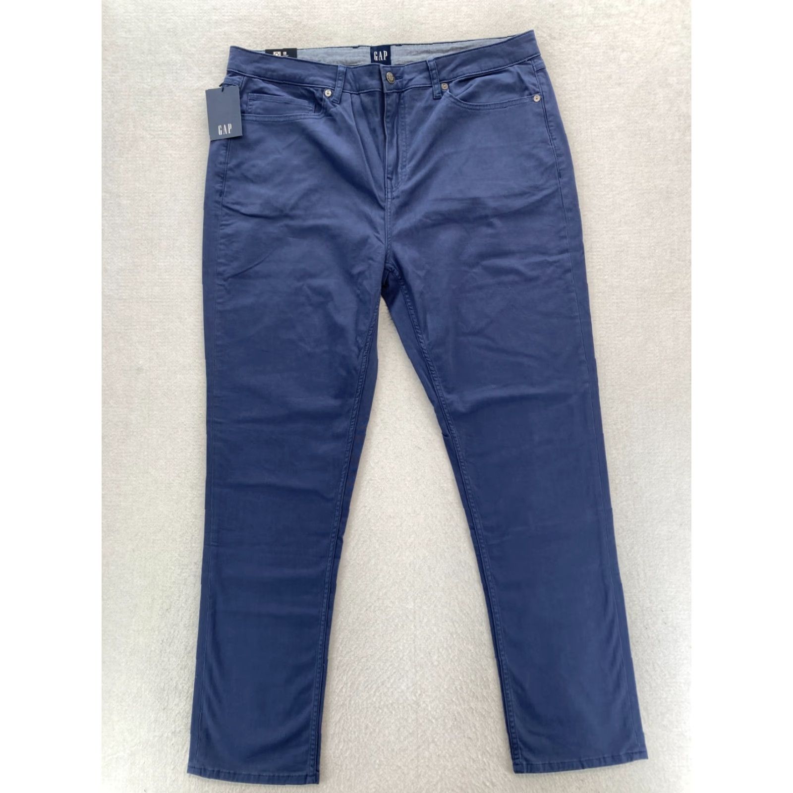 Gap GAP 5 Pocket Pant Mens Slim Fit Straight Leg Blue Twill Chino 40x32 NWT Size US 40 / EU 56 - 2 Thumbnail