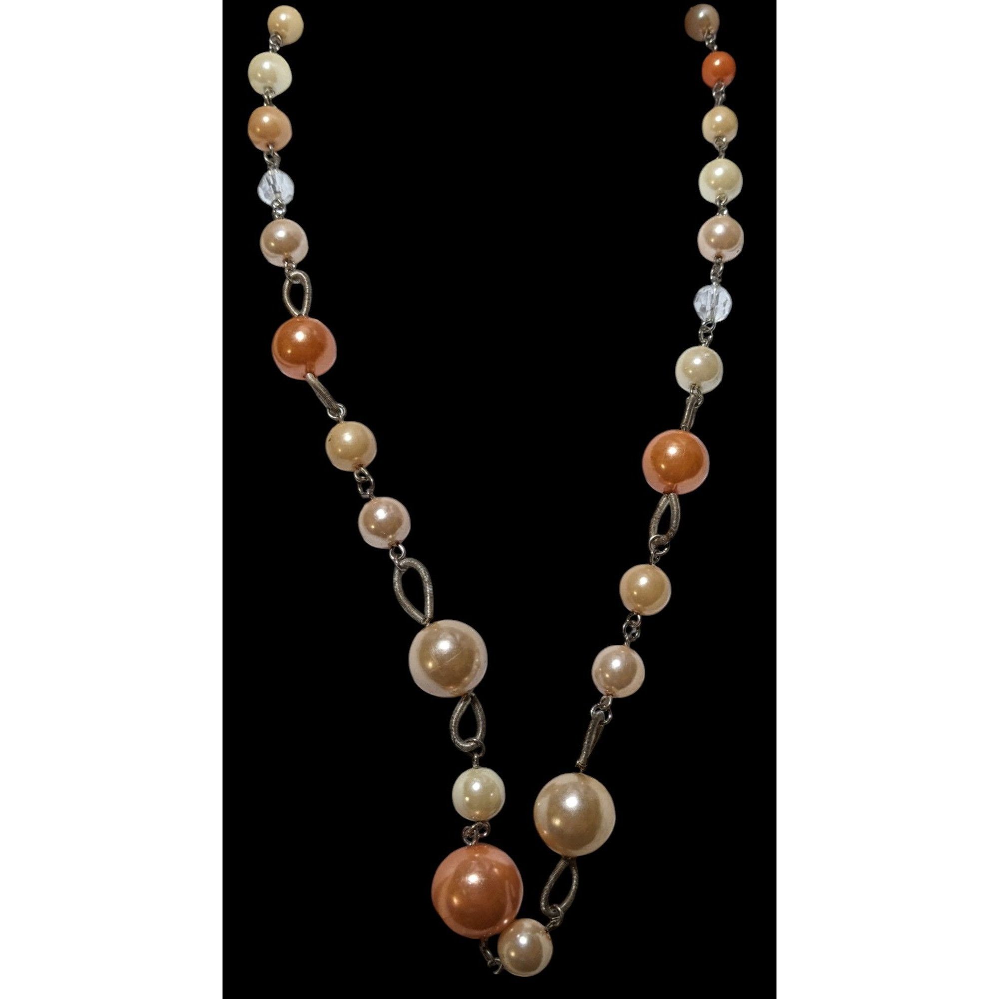 Other Orange Cream Vintage Pearl Beaded Necklace Size ONE SIZE - 2 Thumbnail