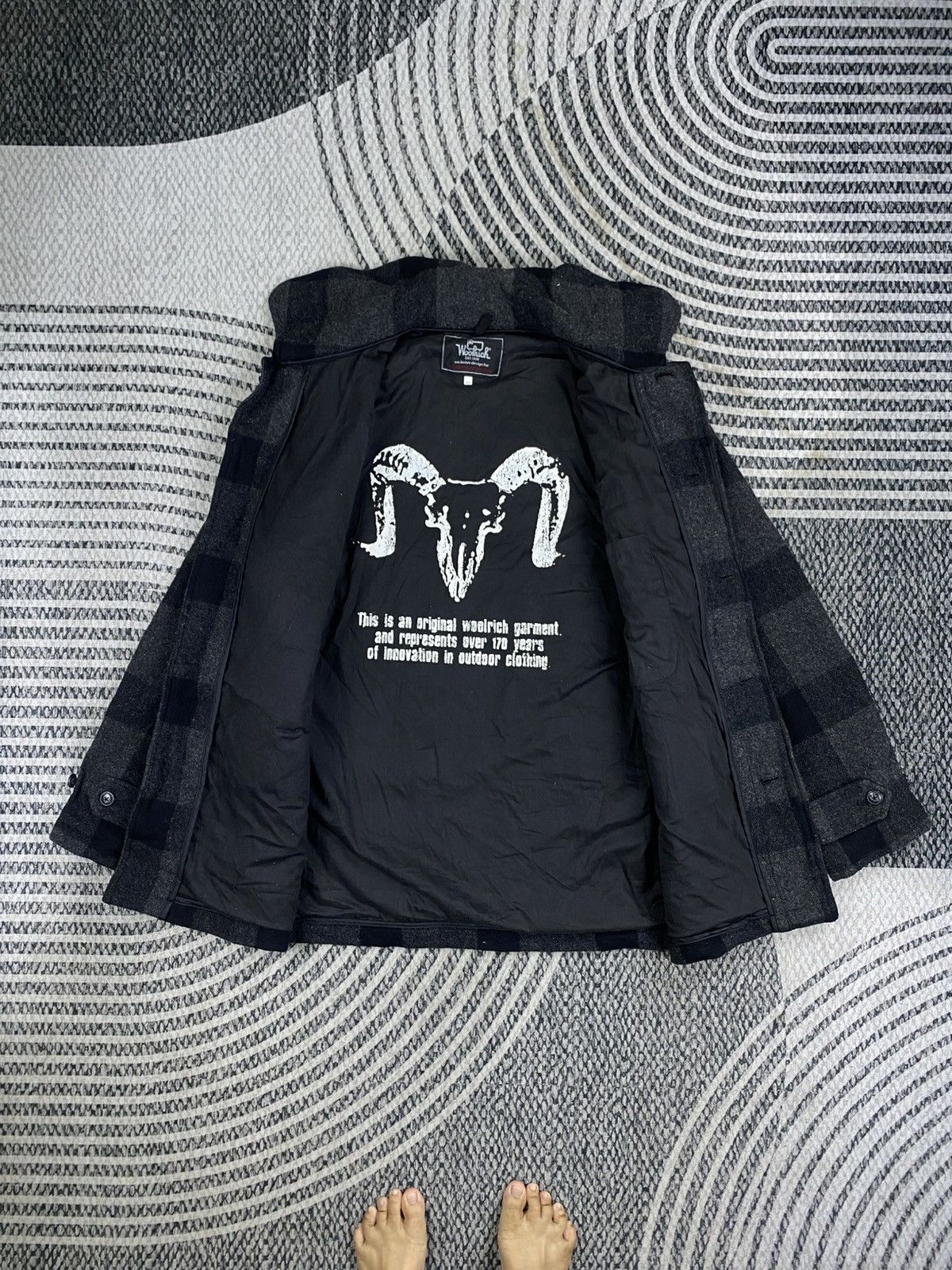 Woolrich Woolen Mills 🔥Vintge Woolrich X Rattle Trap Grey Checked Wool Jacket Size US M / EU 48-50 / 2 - 6 Thumbnail