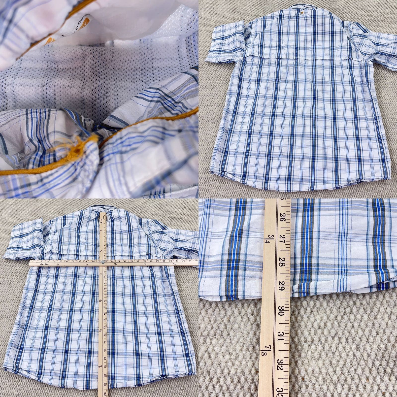 Carhartt Carhartt Shirt Men Large Blue White Plaid Button Up Relax Fit Work Pockets Size US L / EU 52-54 / 3 - 8 Thumbnail