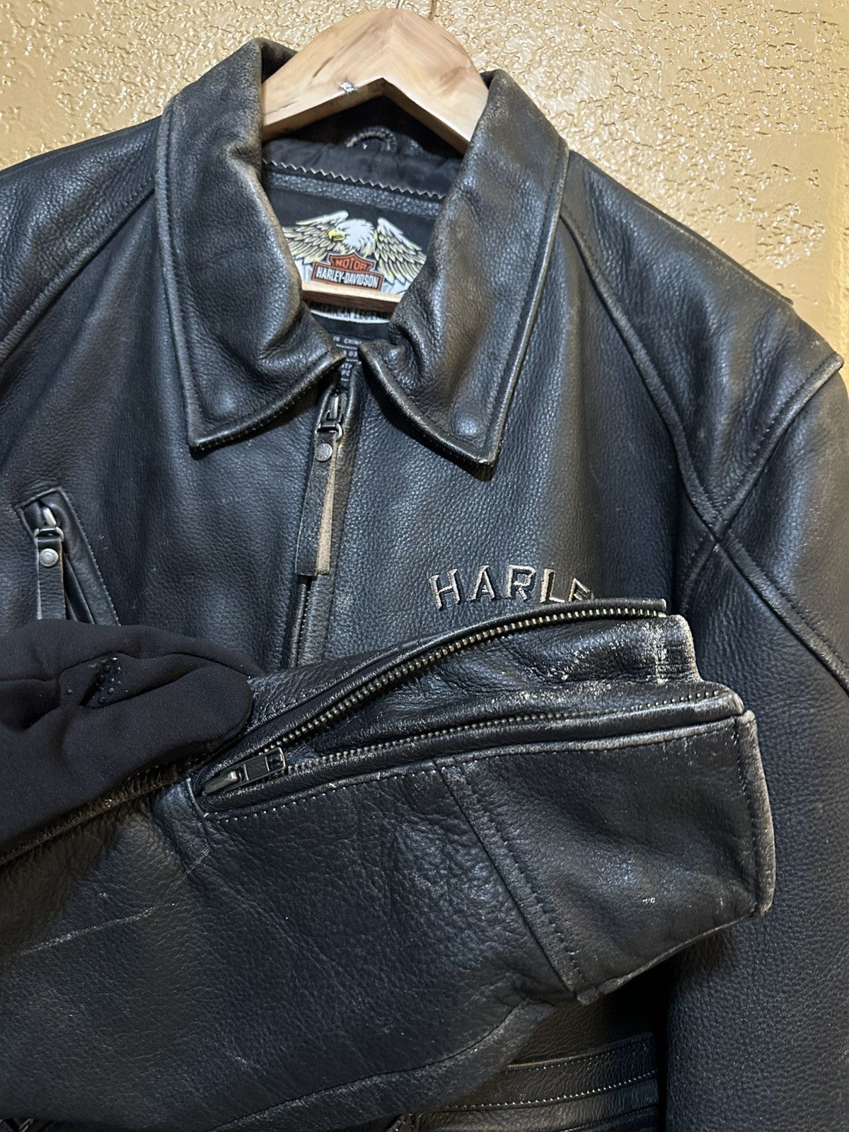 Harley Davidson GRAIL Vintage Harley Davidson Eagle Leather Jacket Large Size US L / EU 52-54 / 3 - 9 Thumbnail