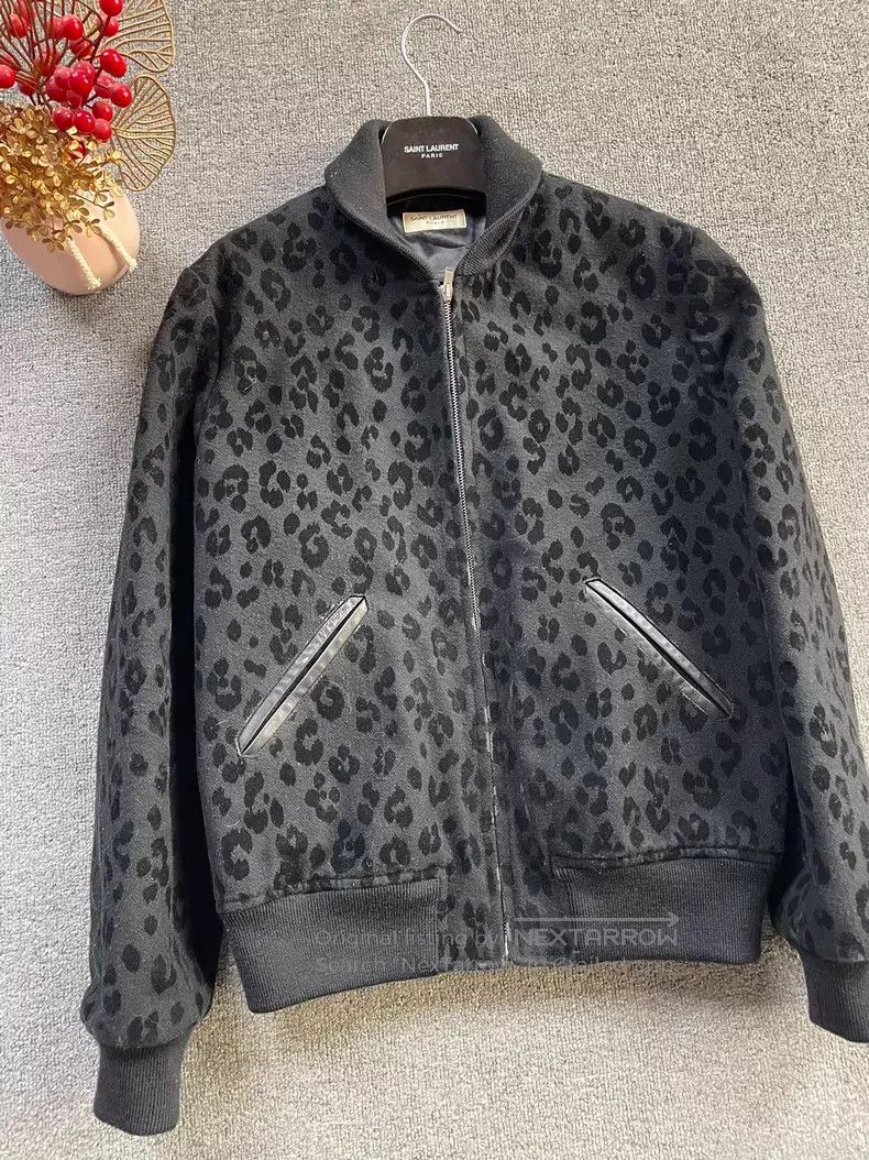 Saint Laurent Paris Saint Laurent Paris Wool and Leather Baseball Jacket i Size US M / EU 48-50 / 2 - 3 Thumbnail