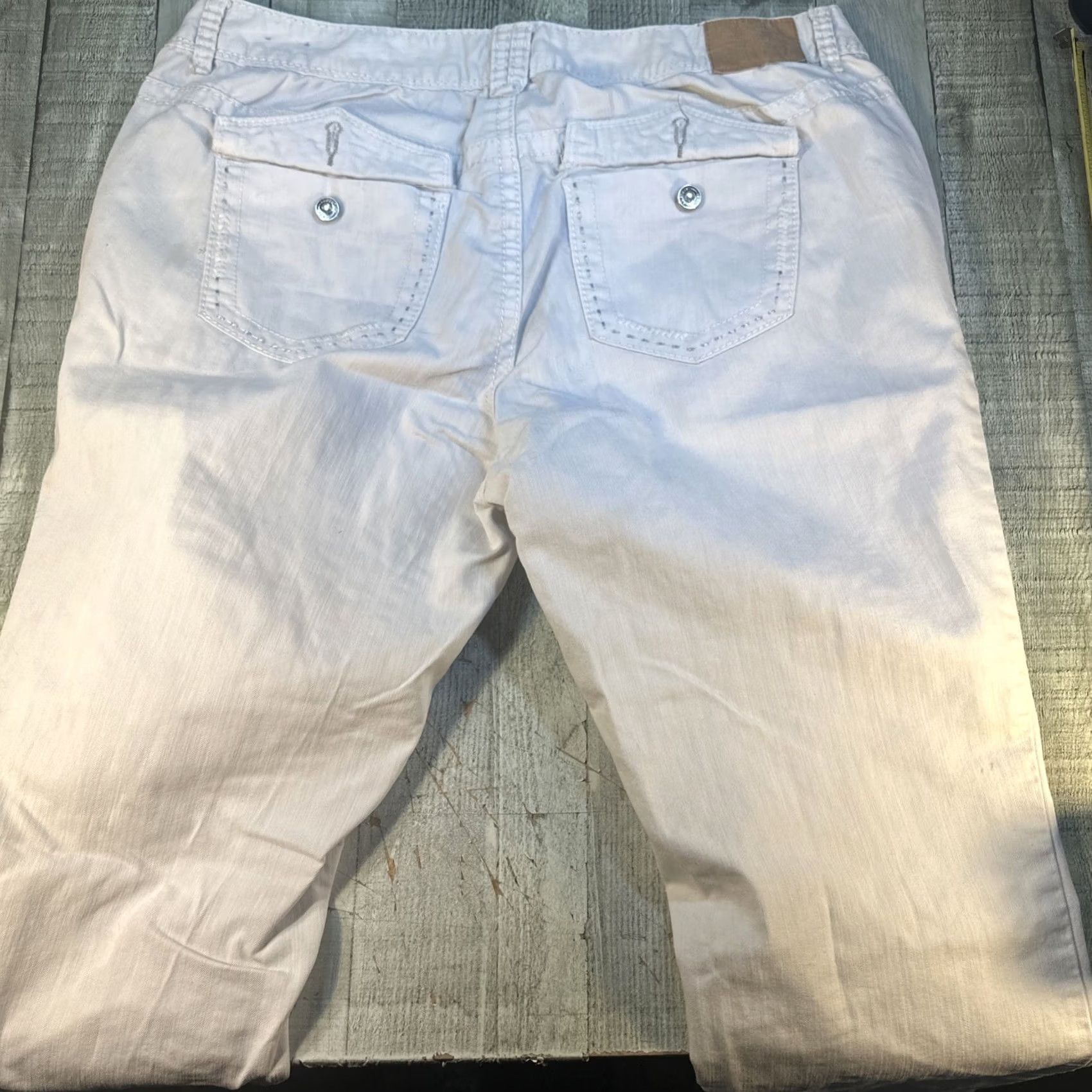 Vintage Amethyst Jeans Flared White Distress Women 16 Regular 39W 30In Inseam Boys? Size 26" / US 2 / IT 38 - 3 Thumbnail