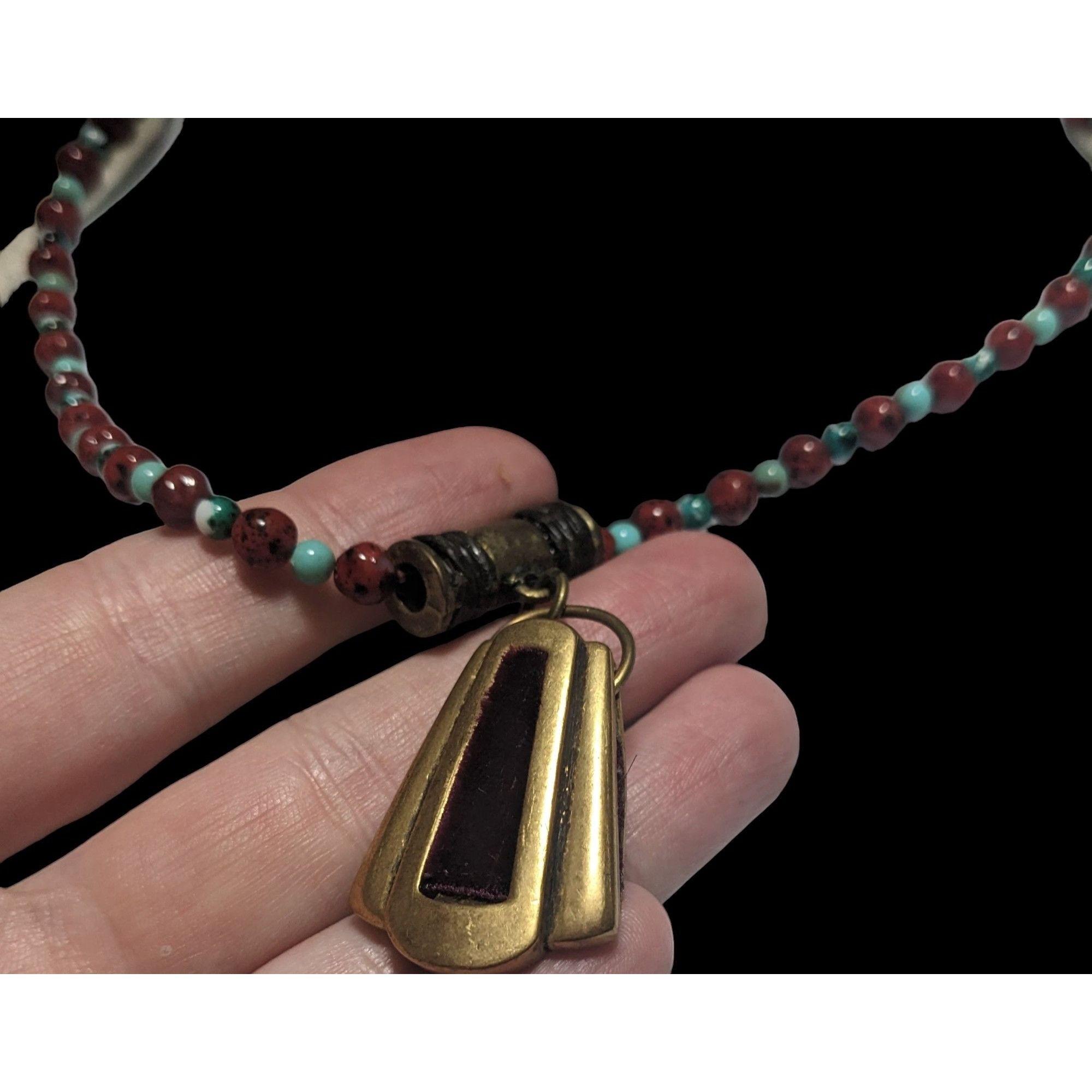 Chicos Chico's Vintage Velvet Beaded Pendant Necklace Size ONE SIZE - 4 Thumbnail