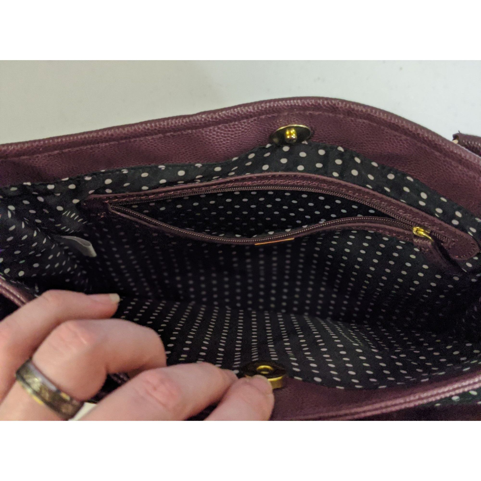 Other Lulu By Lulu Guinness Purple Tote Bag With Bow Detail Polka Size ONE SIZE - 4 Thumbnail