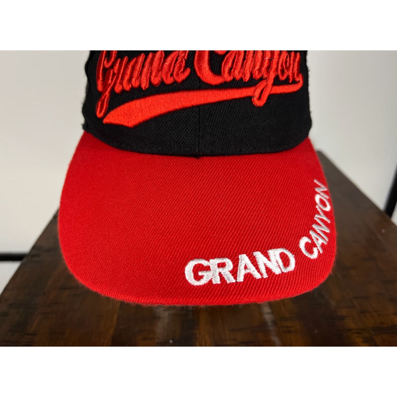 Vintage Arizona Grand Canyon Hat Cap Strap Back Adult Red Black Embroidered Acrylic Size ONE SIZE - 3 Thumbnail
