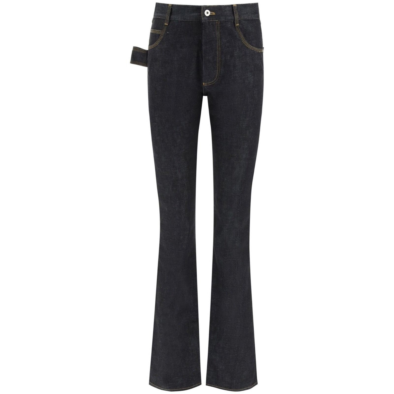 Bottega Veneta High Waist Jeans Blue Indigo Wide Leg Denim Size 26" / US 2 / IT 38 - 2 Thumbnail