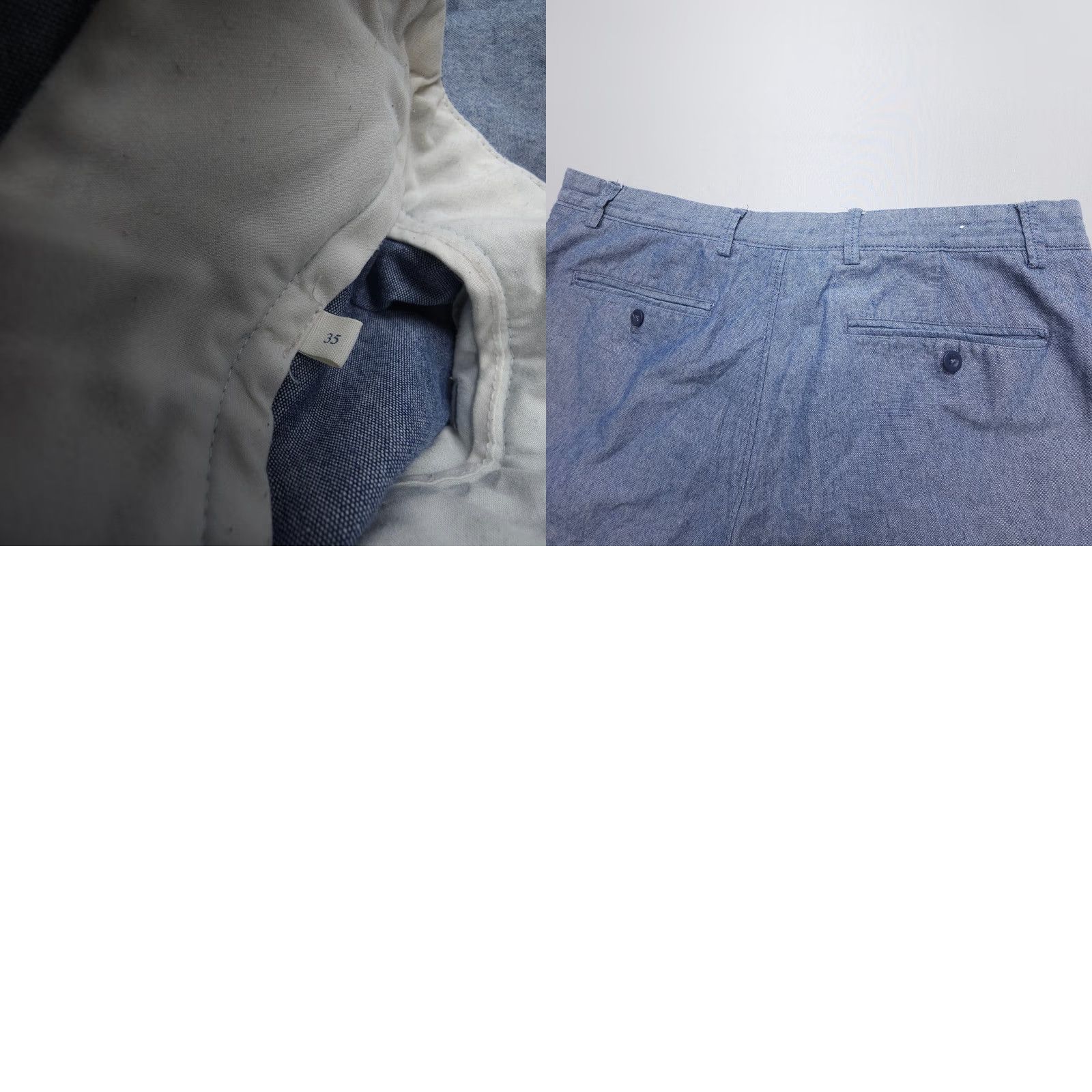 J.Crew J.CREW Chino Shorts Mens 35 x 10" Blue 100% Cotton Chambray Flat Preppy Lightweight Casual Travel Shorts Mens Blue Size US 35 - 8 Thumbnail
