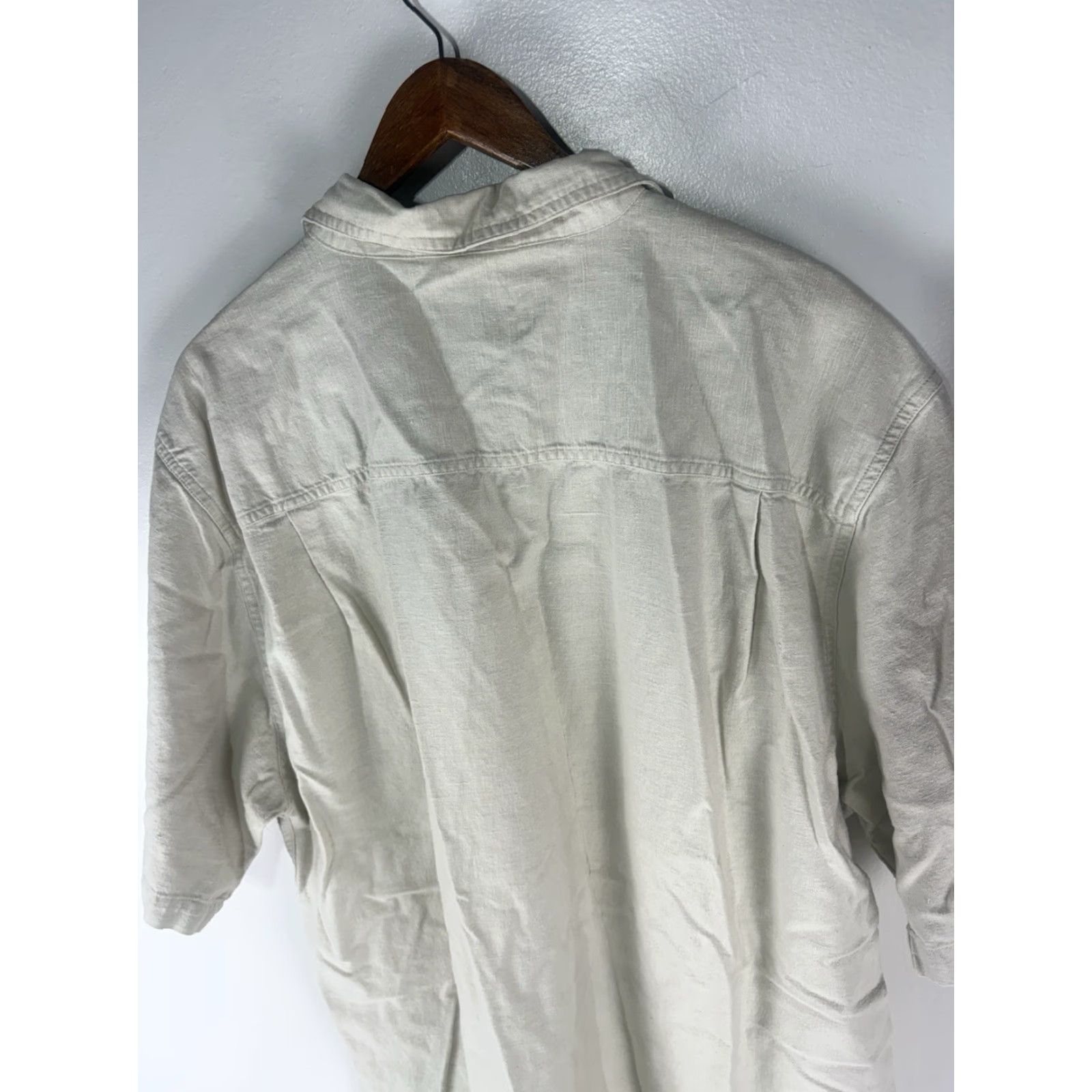 Vintage River Trader Men's Short Sleeve Linen Cotton Button-Up Shirt XXL Beige Casual Summer Size US XXL / EU 58 / 5 - 5 Thumbnail