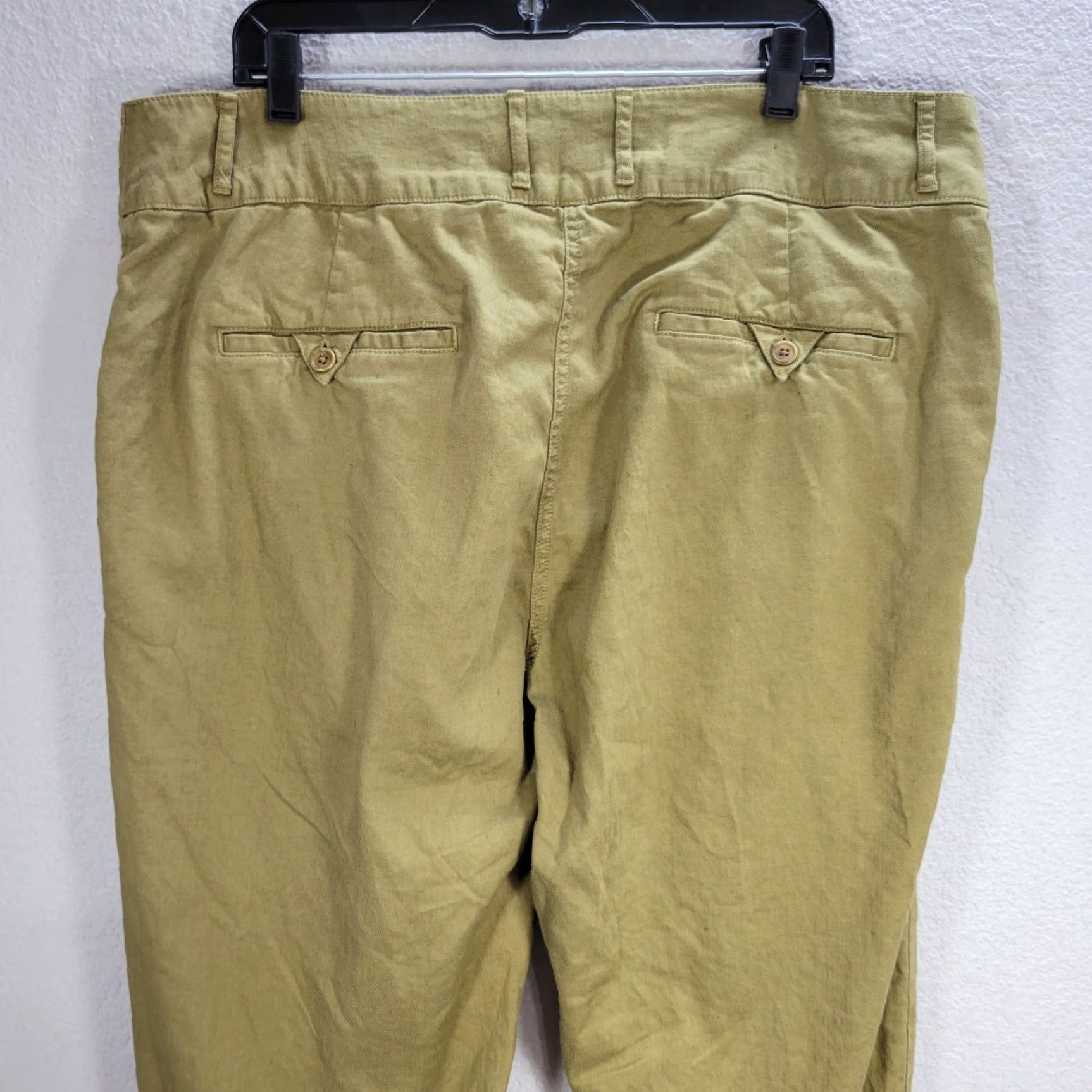 Vintage Poetry Women's Pants Tapered Linen Relaxed Pleated Front Pockets Casual Waist 40 Brown Linen Poetry Womens Pants W40 Inseam 29 Ankle Casual Size 27" / US 4 / IT 40 - 6 Thumbnail