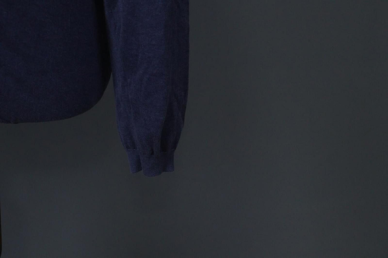 Suitsupply SUITSUPPLY Navy Cotton V-Neck Button Front Cardigan Size L Size L / US 10 / IT 46 - 4 Thumbnail