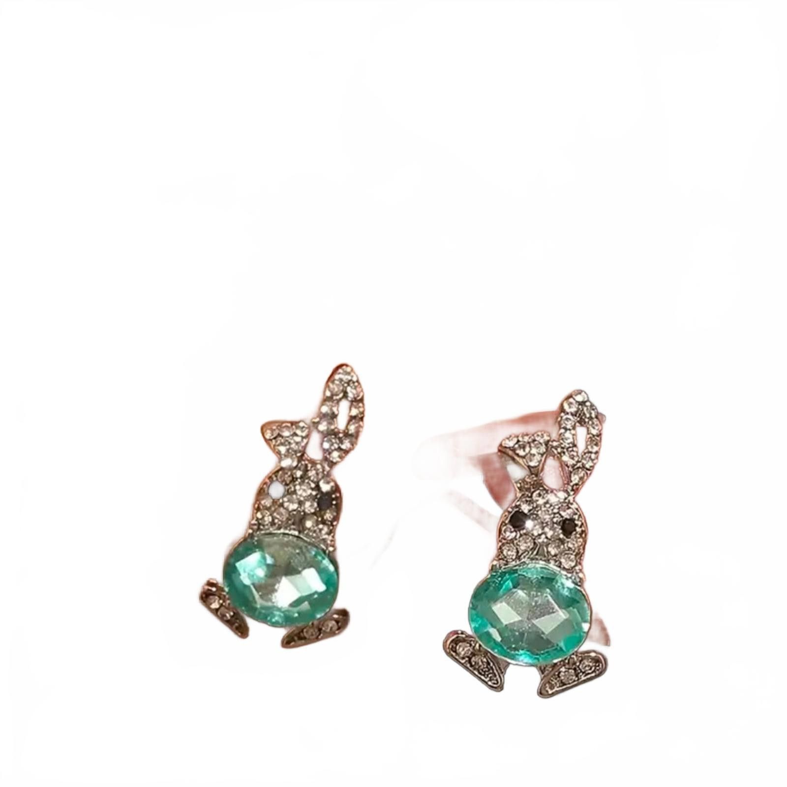 Designer Bunny Rabbit Enamel Earrings NWT Size ONE SIZE - 1 Thumbnail