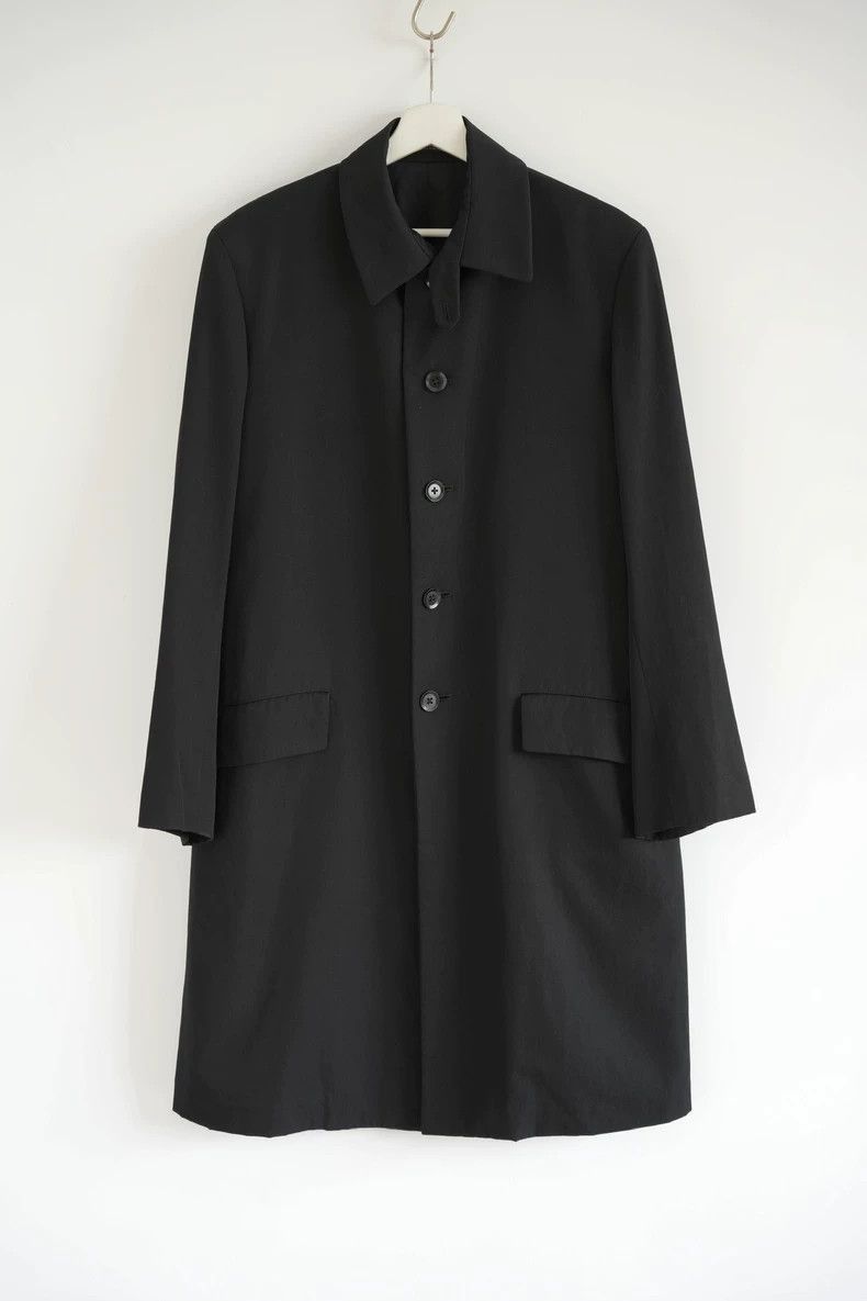 Yohji Yamamoto Yohji Yamamoto Yohji Yamamoto Black Wool Overcoat for Men Size US M / EU 48-50 / 2 - 1 Thumbnail