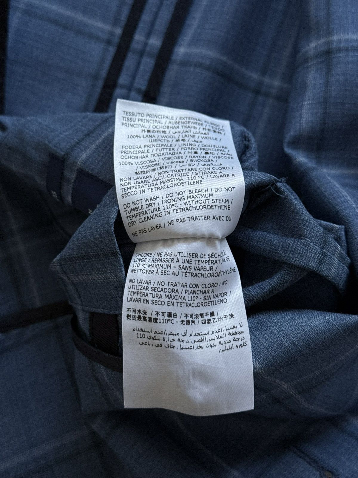 Boggi Boggi Milano Blue Checked Wool Blazer Jacket Size 52 Size 42R - 8 Thumbnail