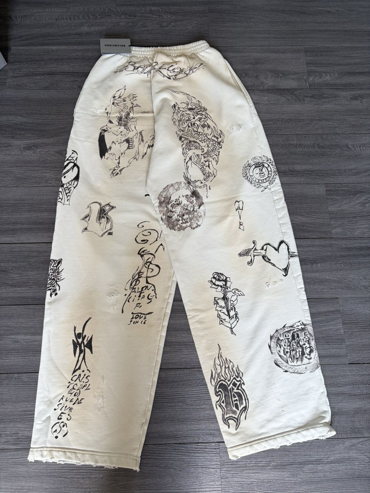 Balenciaga Balenciaga Tattoo Baggy TAT DS Size US 30 / EU 46 - 2 Thumbnail