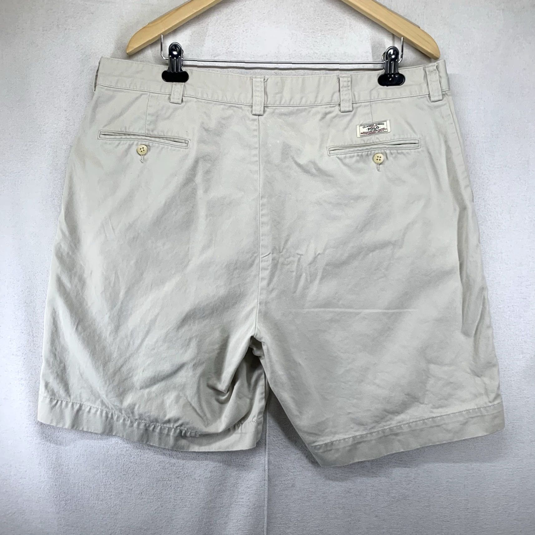 Polo Ralph Lauren VINTAGE Polo Ralph Lauren Men's Chino Shorts 40 x 8.5 Cotton Casual Summer Beige Size US L / EU 52-54 / 3 - 2 Thumbnail