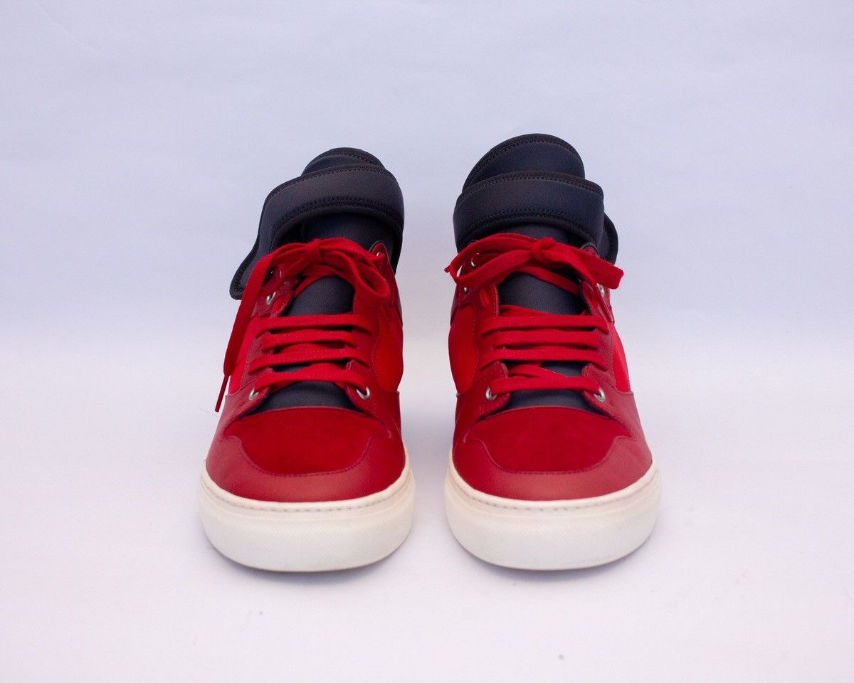 Balenciaga Balenciaga Mens Red Navy Blue Neoprene Strap High Top SZ:6US Size US 6 / EU 39 - 3 Thumbnail