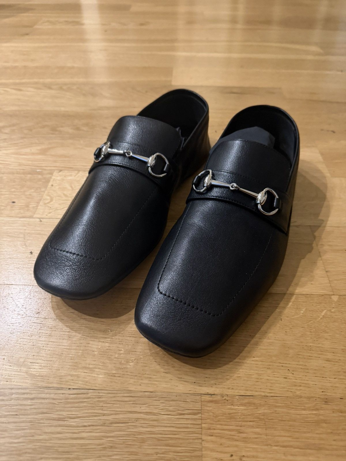Gucci Men’s Black Leather Horsebit Loafers by Demna Size US 10.5 / EU 43-44 - 1 Thumbnail