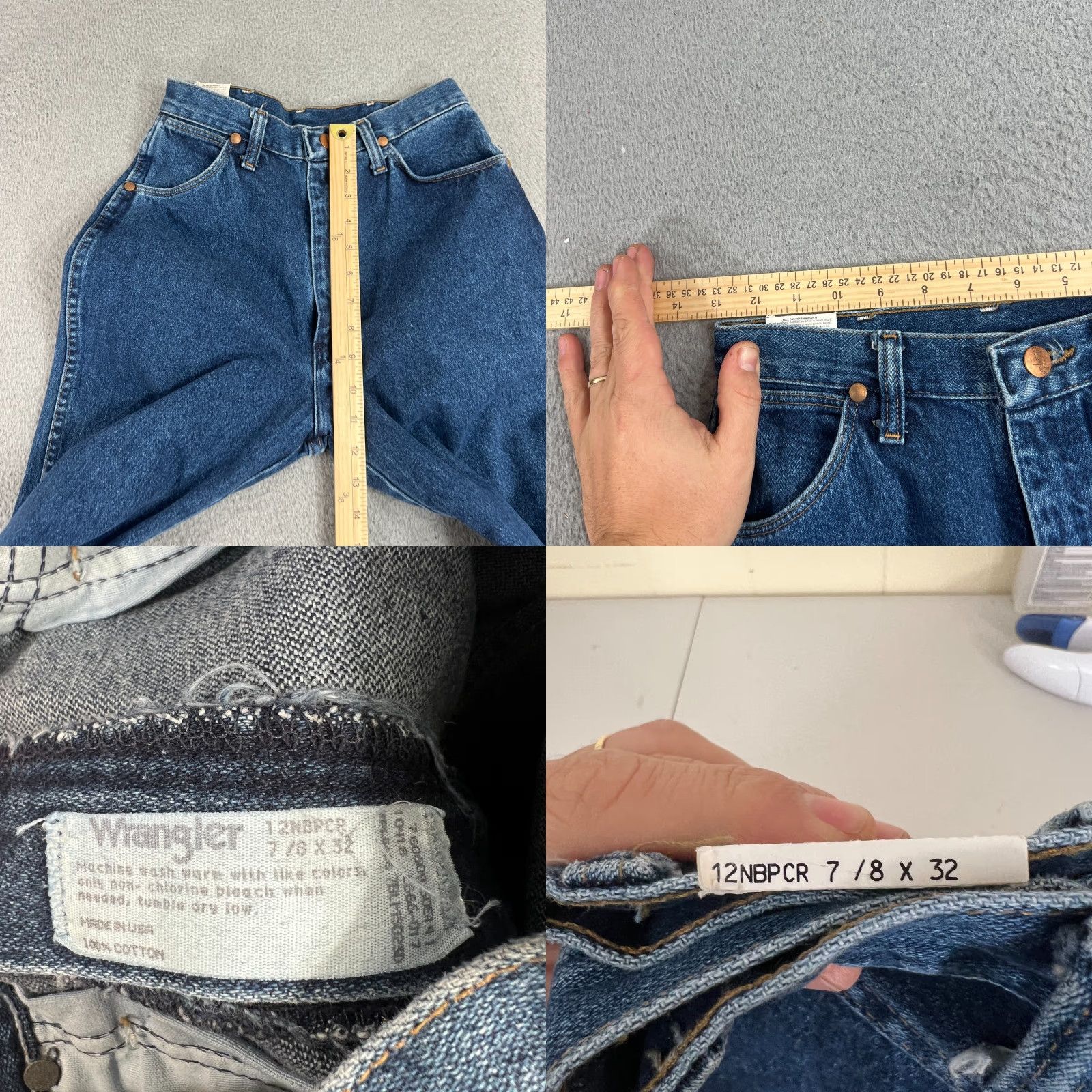 Wrangler VINTAGE Wrangler Jeans Womens 26x32 Regular Medium Blue Cotton Denim Western 80s 90s Riding Jeans, High Rise, Button Zip, Back Smooth, Tapered? Size 30" / US 8 / IT 44 - 8 Thumbnail