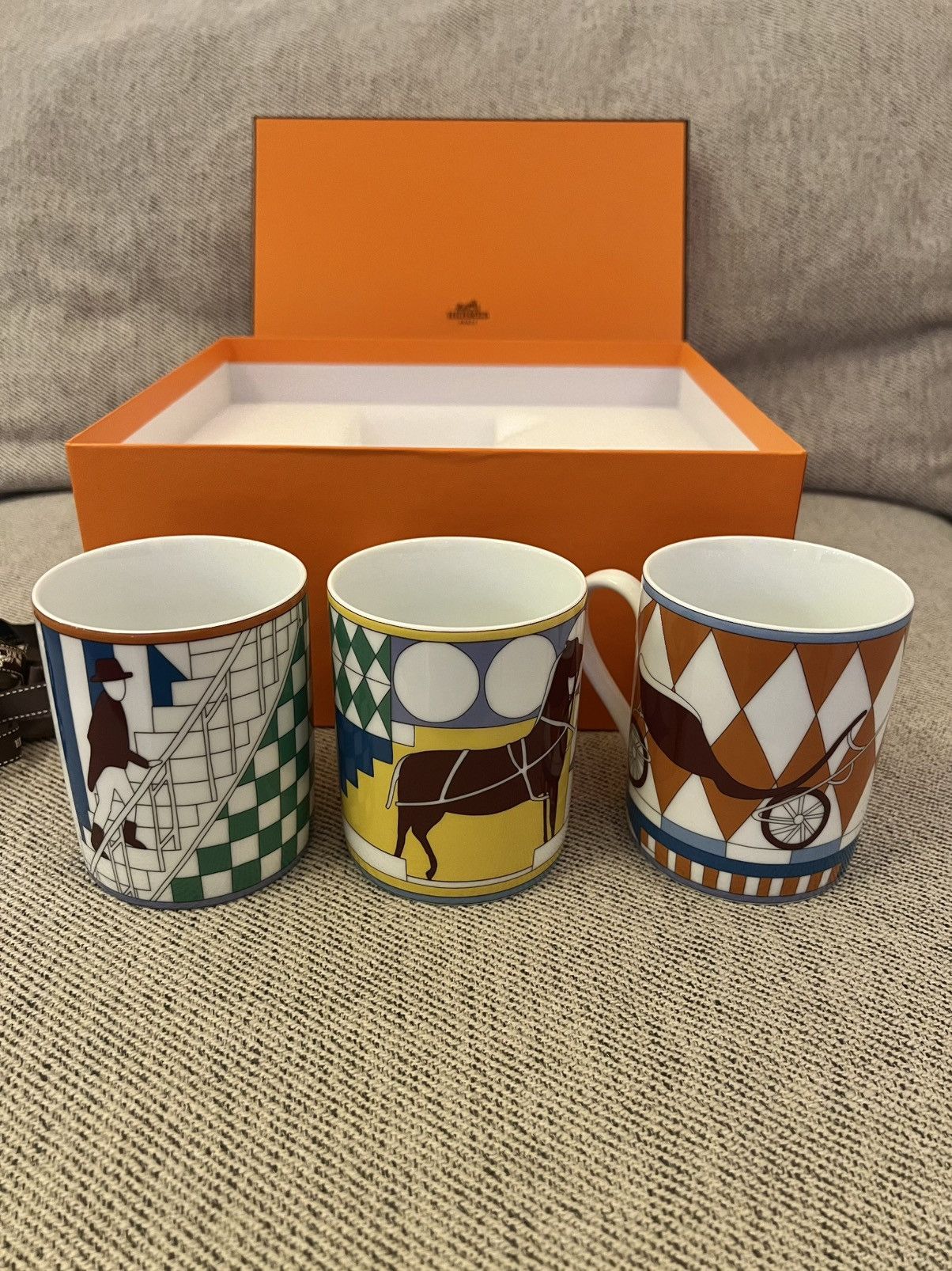 Hermes Hermes “Promenade Au Faubourg” Set of 3 Mugs Size ONE SIZE - 3 Thumbnail