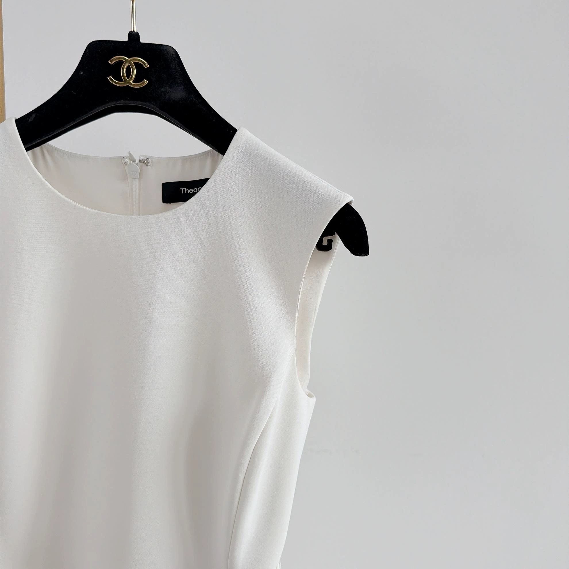 Theory Theory White Waist - cinched Dress Size 0 0581 Size XXS / US 00 / IT 34 - 3 Thumbnail