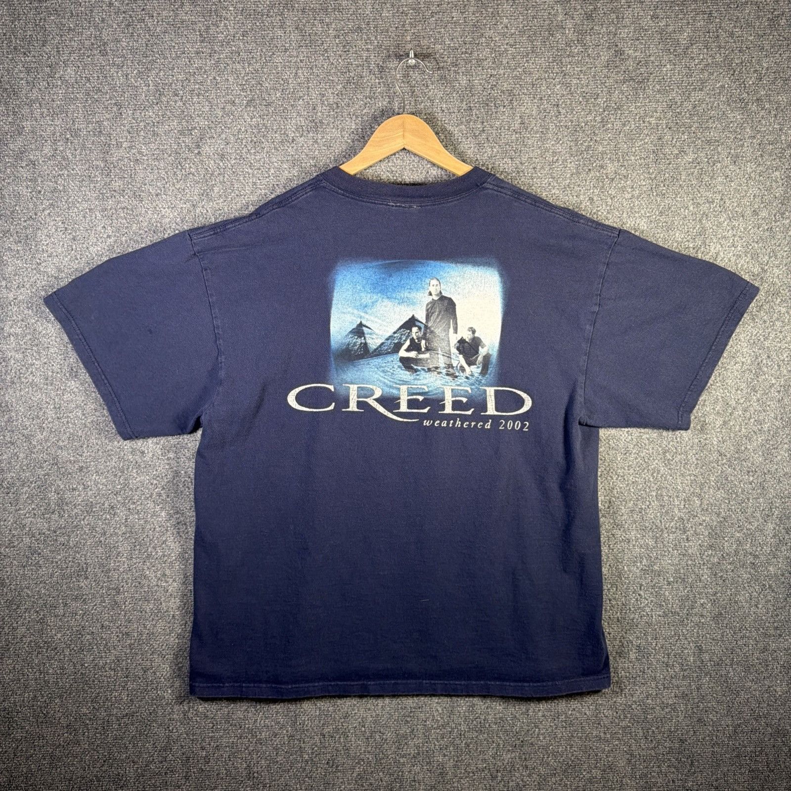 Band Tees Vintage Creed Shirt Mens XL Navy 2002 Band Music Weathered Size US XL / EU 56 / 4 - 2 Thumbnail