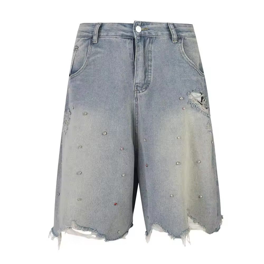 Jean High Street Ripped Short Jeans Size US 33 - 5 Thumbnail