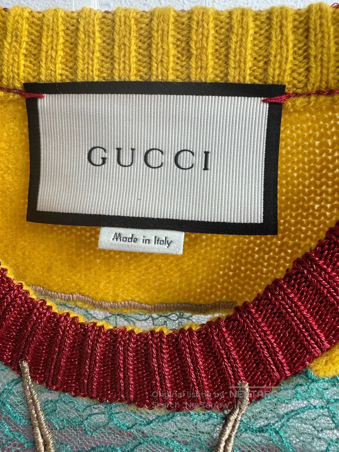 Gucci Gucci Embroidered Cat Stripe Lace Sweater. Size S / US 4 / IT 40 - 7 Thumbnail